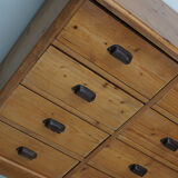 German Pine Apothecary Cabinet or Bank of Drawers, ca 1930s