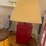 Red leather table lamp