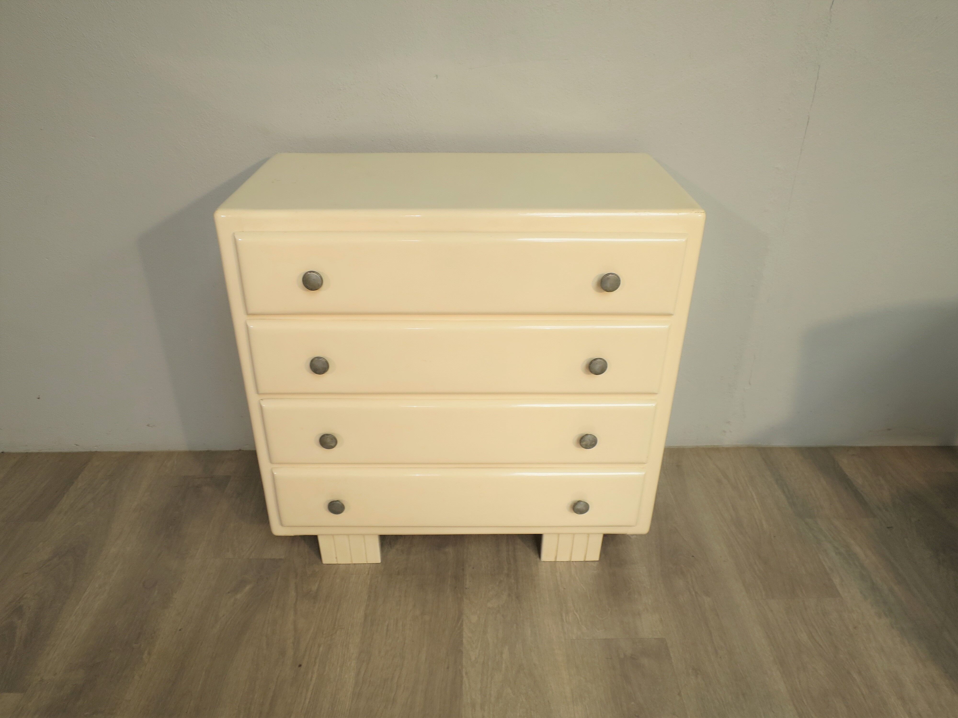 Commode art déco blanche
