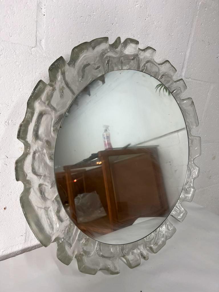 Miroir vintage avec éclairage verre glacé Hillebrand 48cm
