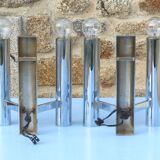 Chromed metal wall lights from Sciolari House in the 60s