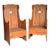 Pair of rustic armchairs