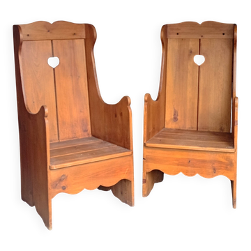 Pair of rustic armchairs