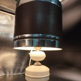 Seventies 40 steel beige brown chrome lamp