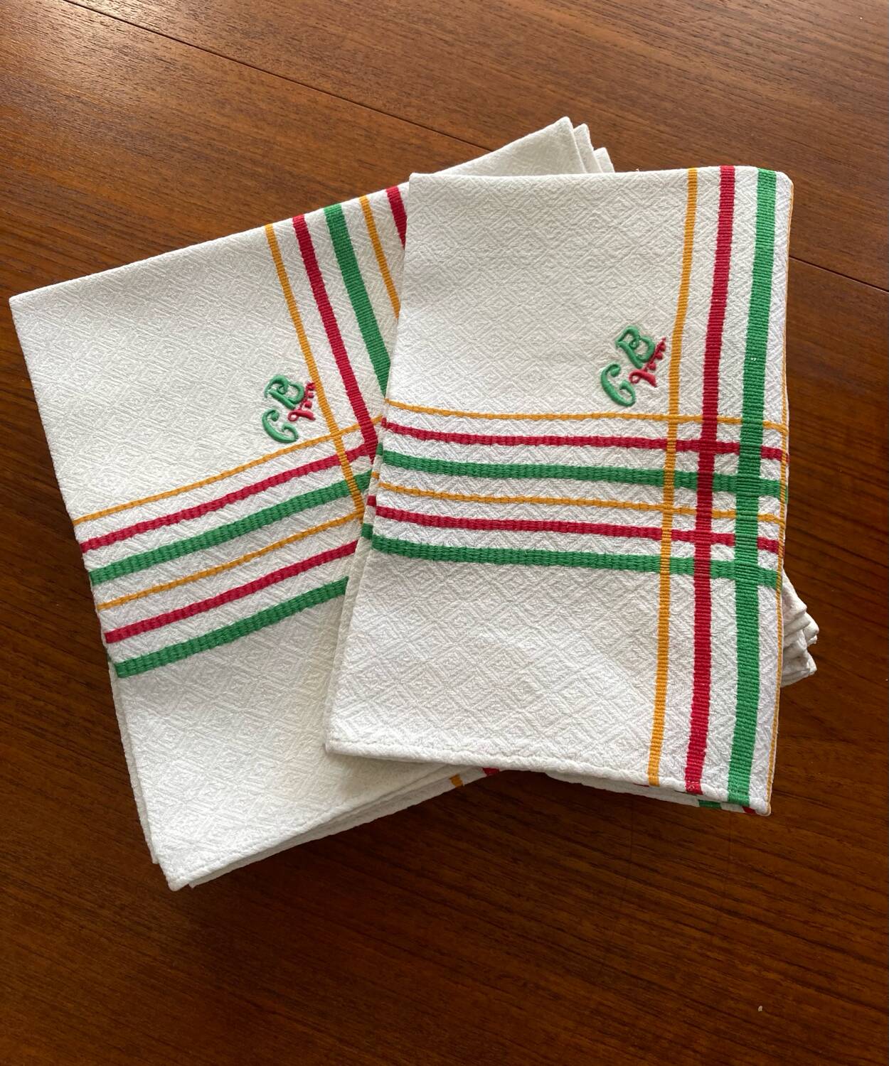 Vintage monogrammed Basque napkins