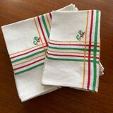 Serviettes basques vintage avec monogramme