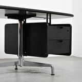 Black desk by Giancarlo Piretti for Castelli, Italy, circa 1970.