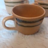 Lot de 5 tasses à café en grès vintage
