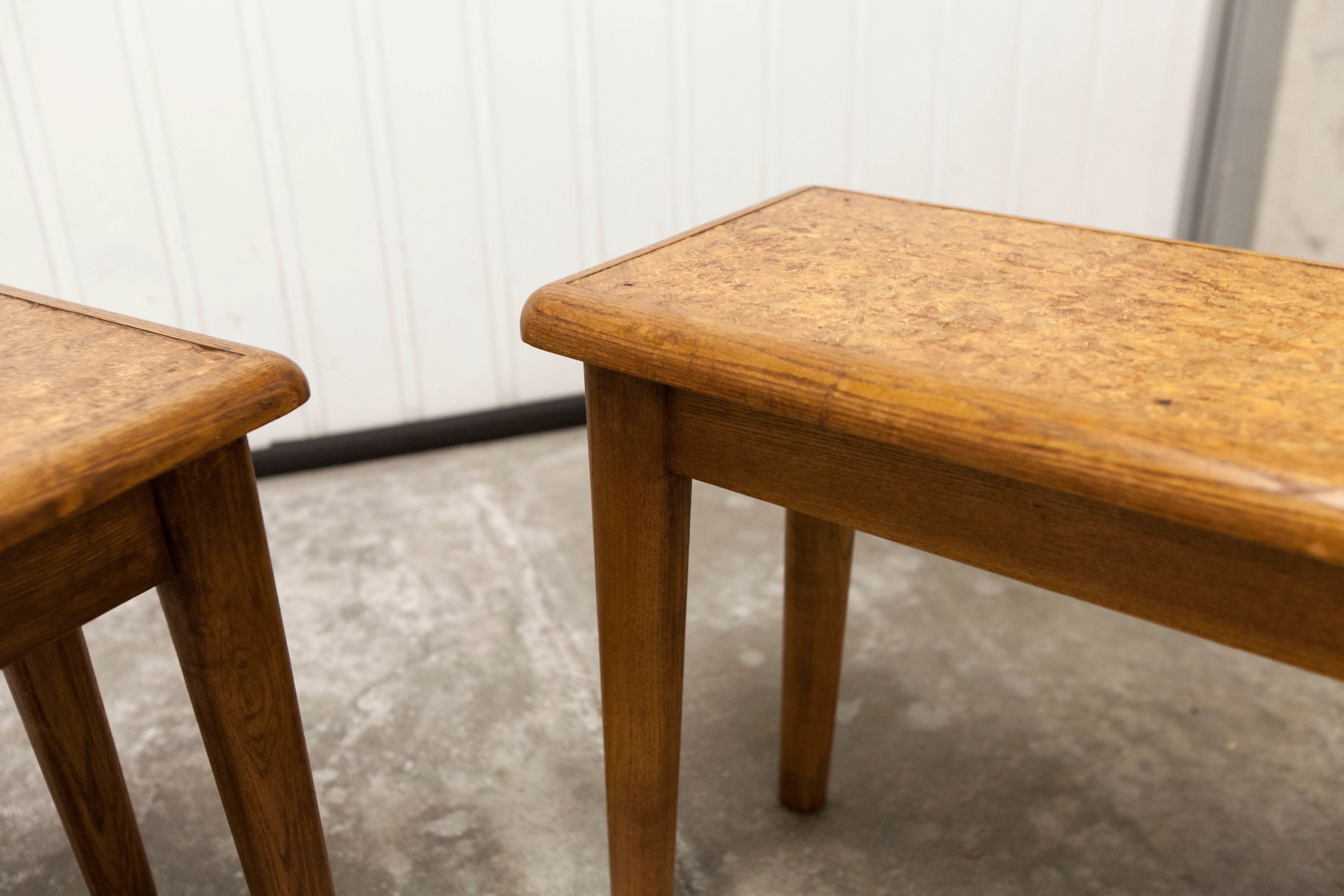 Paire de bancs enfant ou porte plante artisanal 1960