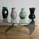 Set of 4 Accolay vases, signed ceramics, France, 1960s