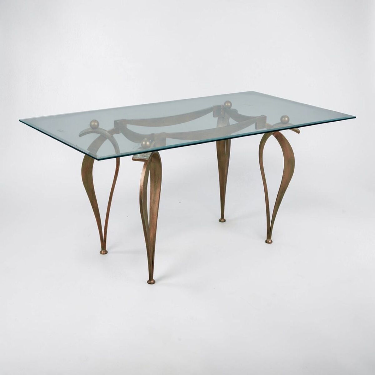 Bronze dining table, late 20th century.
