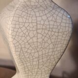 pair of cracked ceramic and wood lamps, 36x23 lampshade and electrical inter o