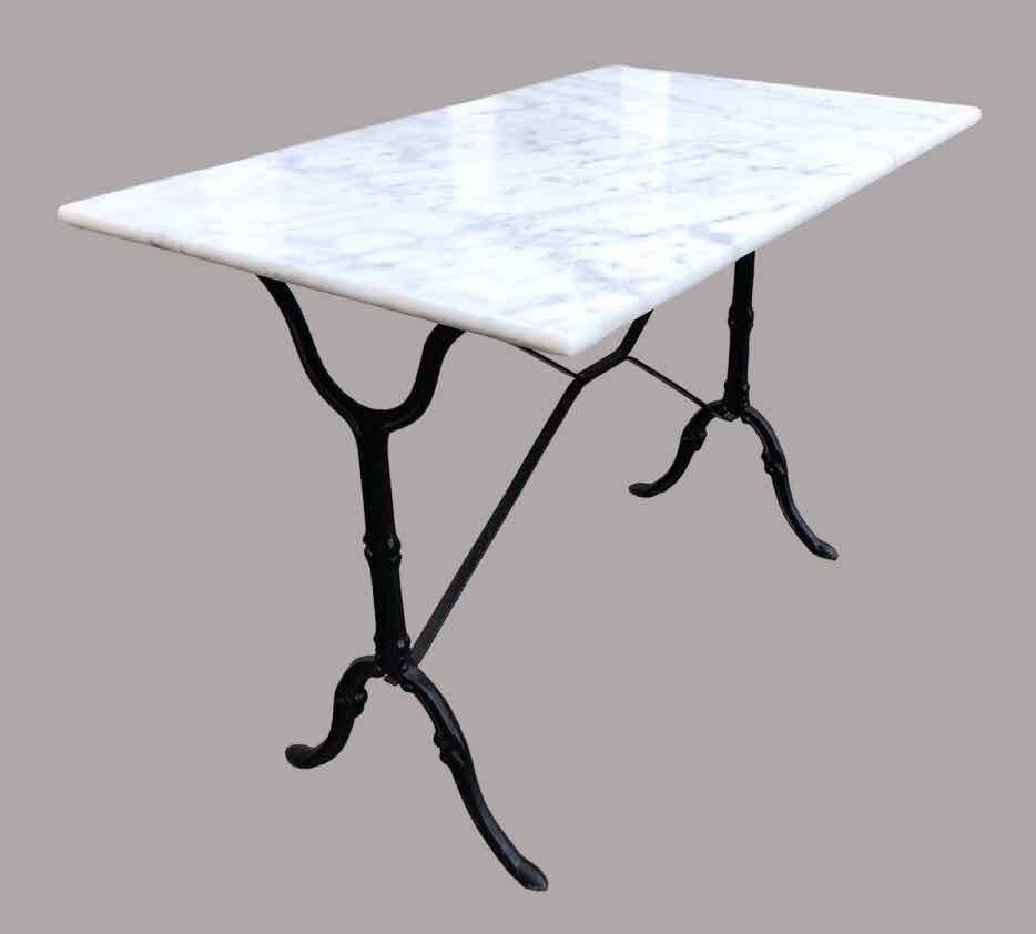 Table bistrot marbre et fonte