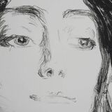 Edvard Munch: Brooch, Eva Mudocci, signed lithograph