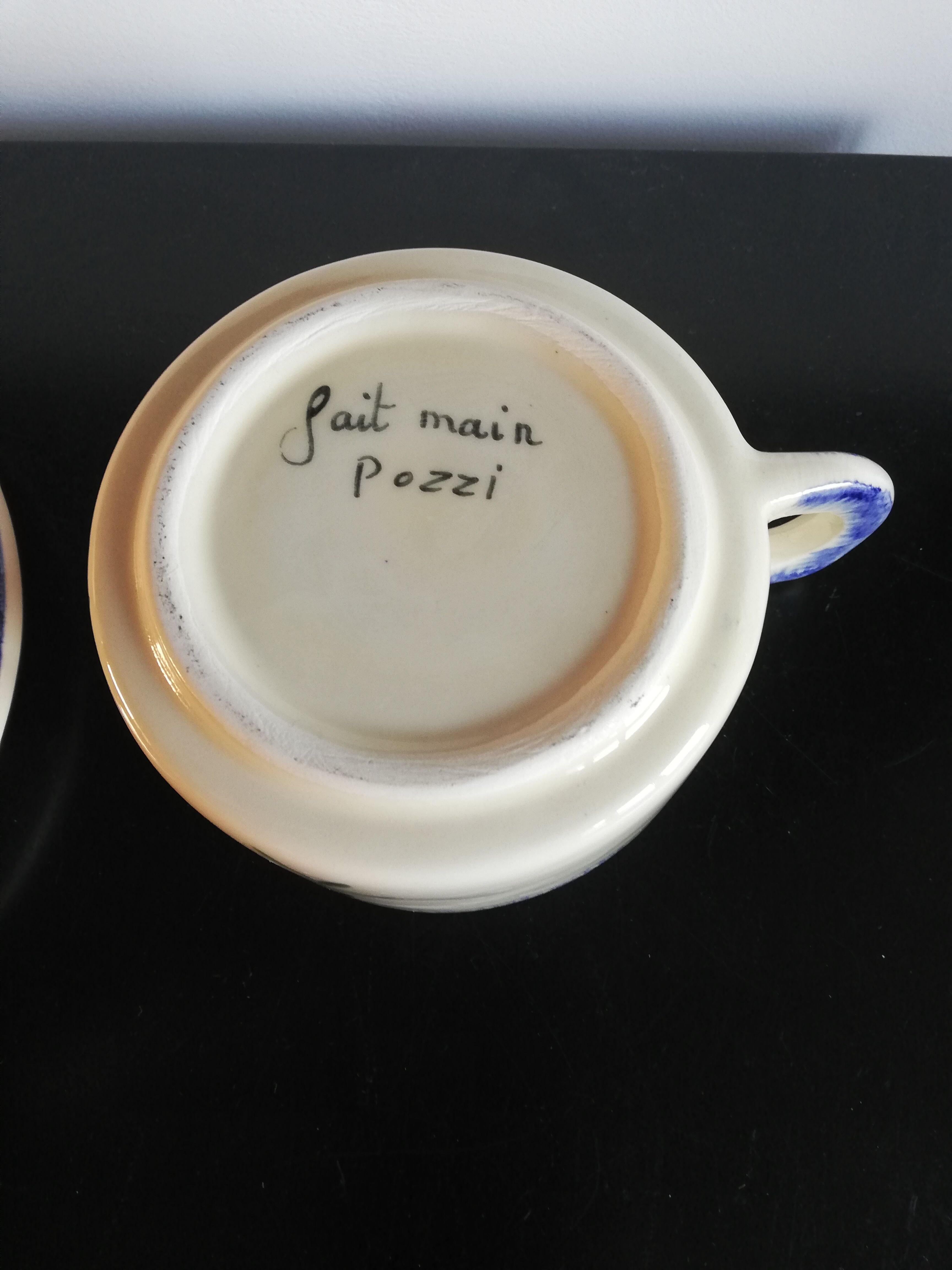 Bowl and plate in Pozzi earthenware