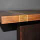 Art Deco period pedestal table in oak and nickel-plated bronze circa 1930