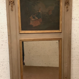 Louis XVI style Trumeau in patinated and gilded wood