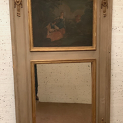 Louis XVI style Trumeau in patinated and gilded wood