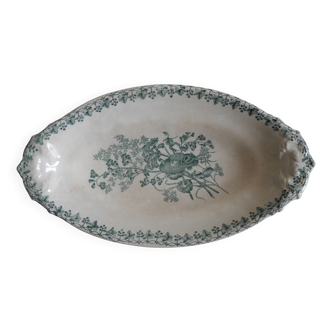 grand ravier ancien faïence Onnaing Moisson antique french earthenware dish