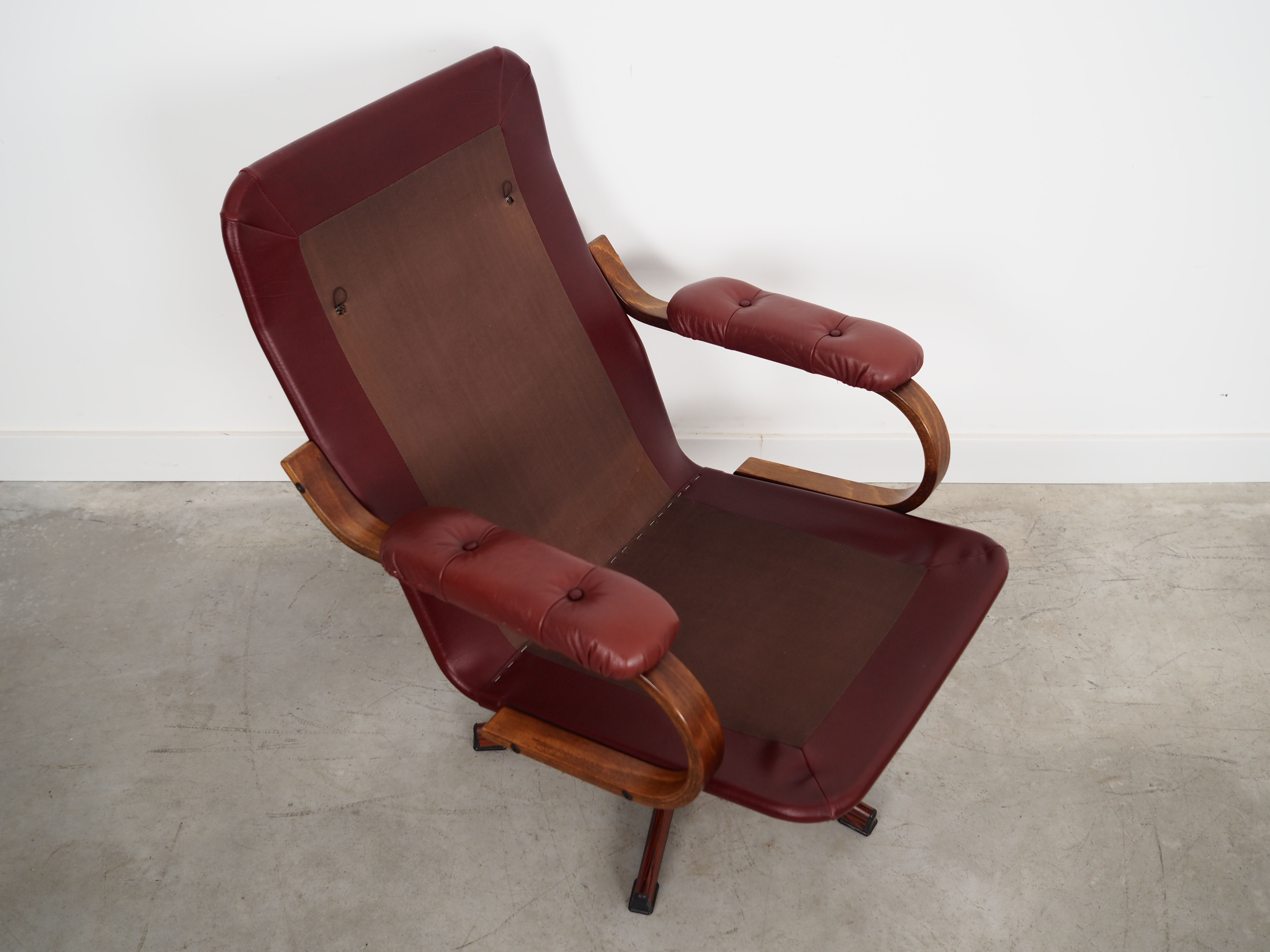 Leather swivel armchair, Danish design, 1970s, made in Denmark
