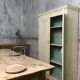 Old wardrobe, aged white patina