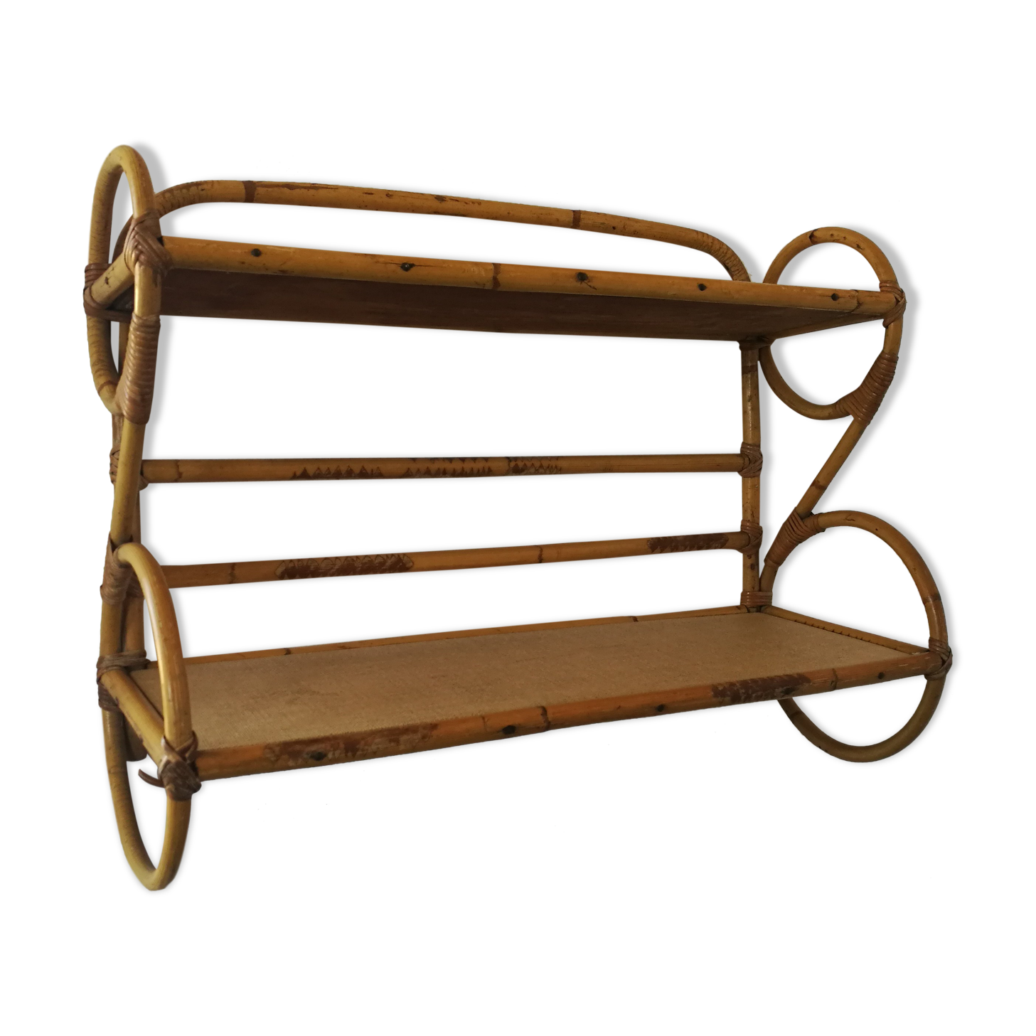 Rattan shelf