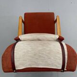 Scandinavian Beech Reclining Armchair, Sweden, 1950s
