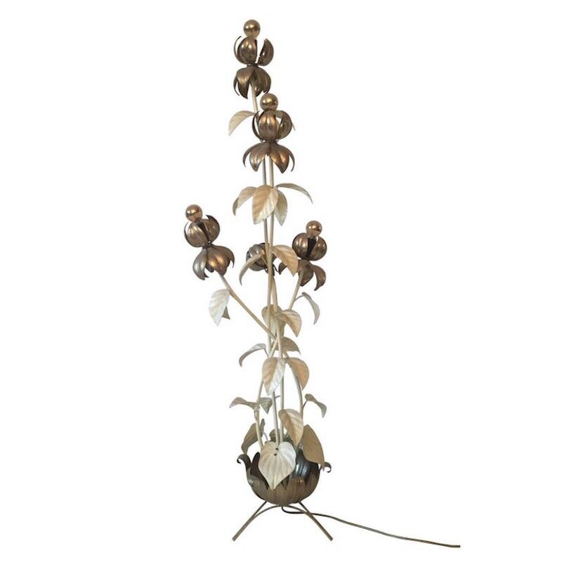 Gilded flower floor lamp,1960s-1970s