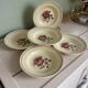 Set of 6 antique deep plates Badonviller Germaine