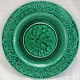 3 dessert plates XIX Sarreguemines Majolica shaded enamel Rubelles
