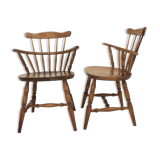 Set of 2 Scandinavian birch chairs "Pinnstolar", Nesto, Nässjö, Sweden, 1960