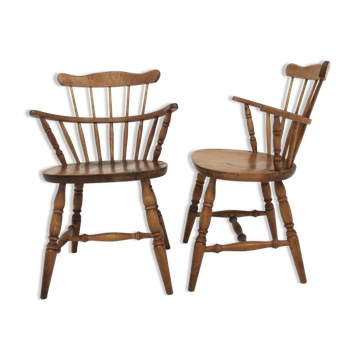 Set of 2 Scandinavian birch chairs "Pinnstolar", Nesto, Nässjö, Sweden, 1960