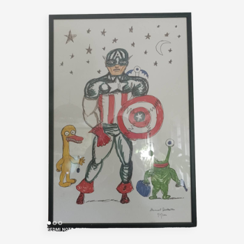 Daniel Johnston lithograph, numbered