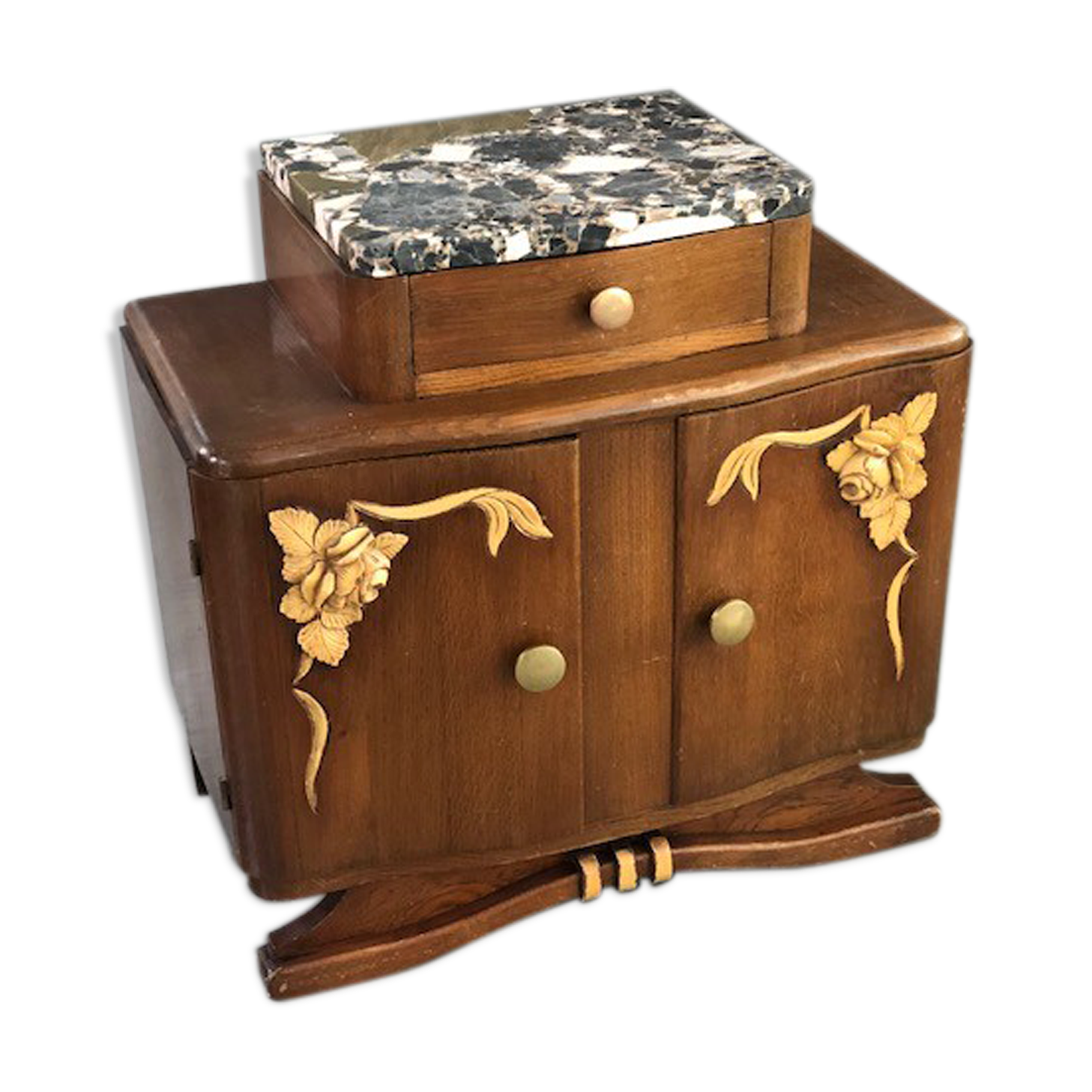 Bedside table marble top arts deco