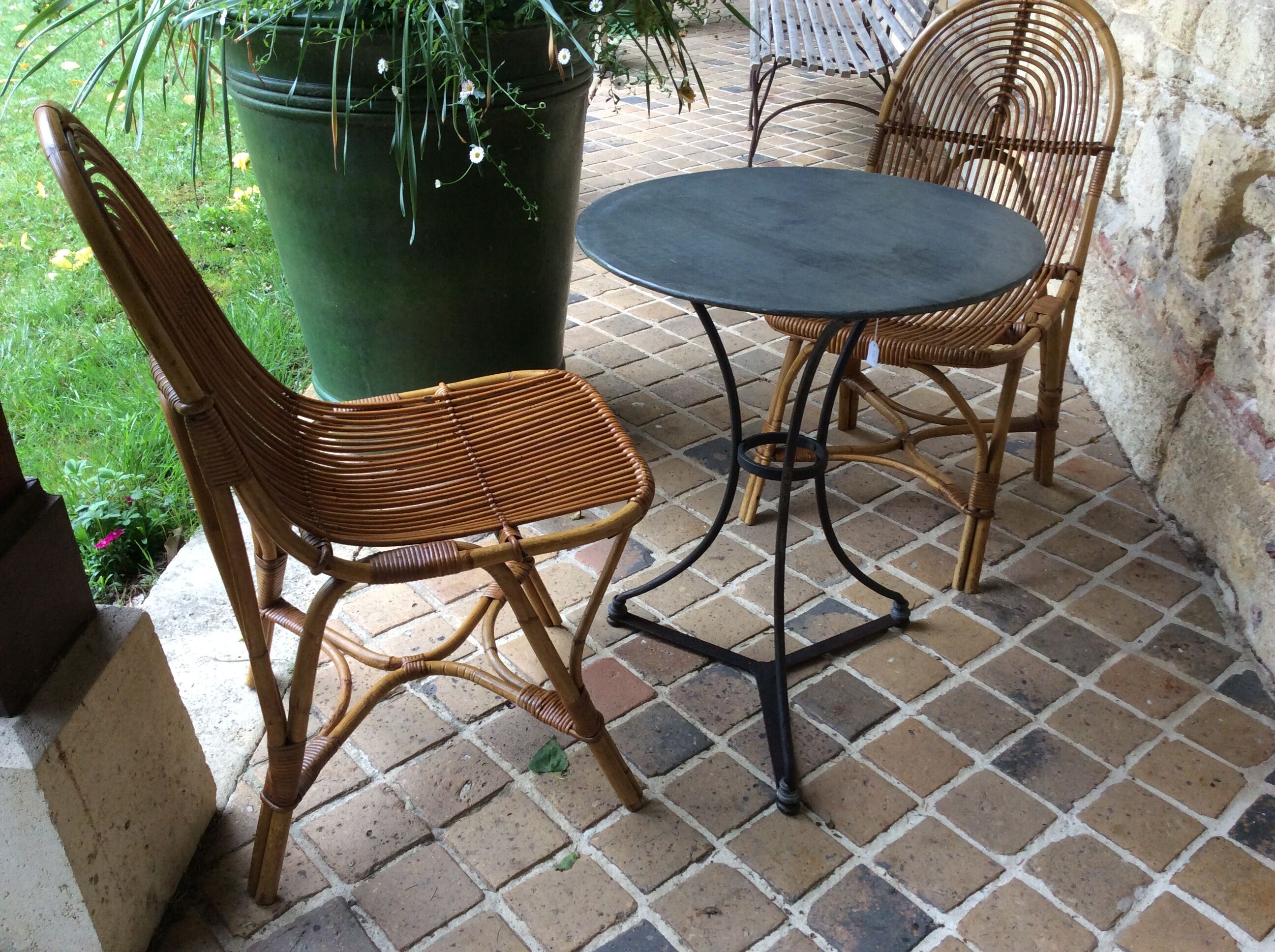 Pair of rattan chairs