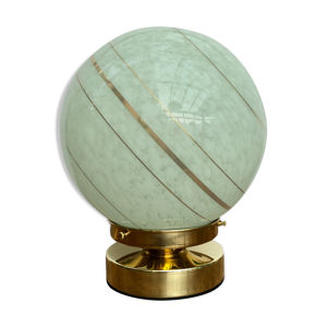 lampe à poser globe vintage en verre de Clichy