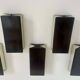 Set of 5 vintage shuttered wall lights, brown, France 1970