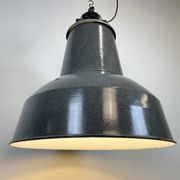 Large Grey Enamel Industrial Factory Lamp from Elektrosvit, 1960s
