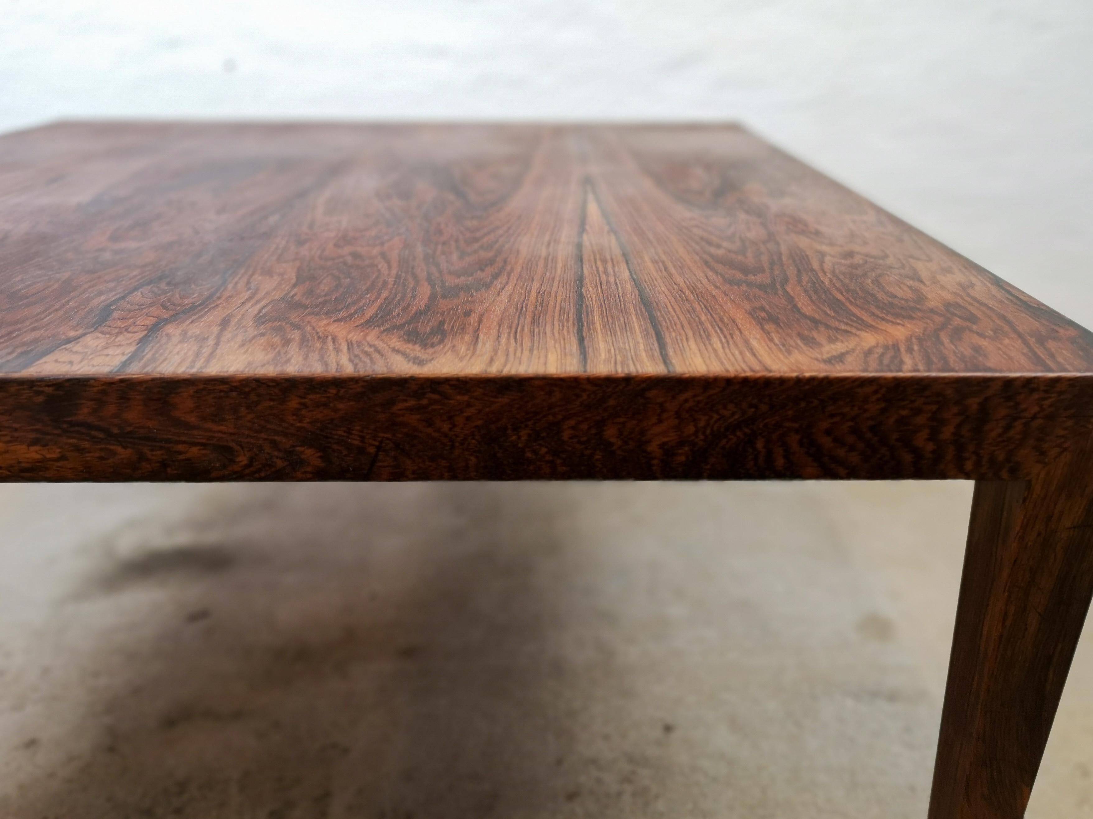 Large rosewood coffee table mid-century, Severin Hansen Denmark.
