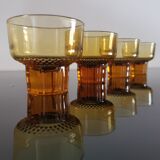 Vintage amber orange Italian espresso cups