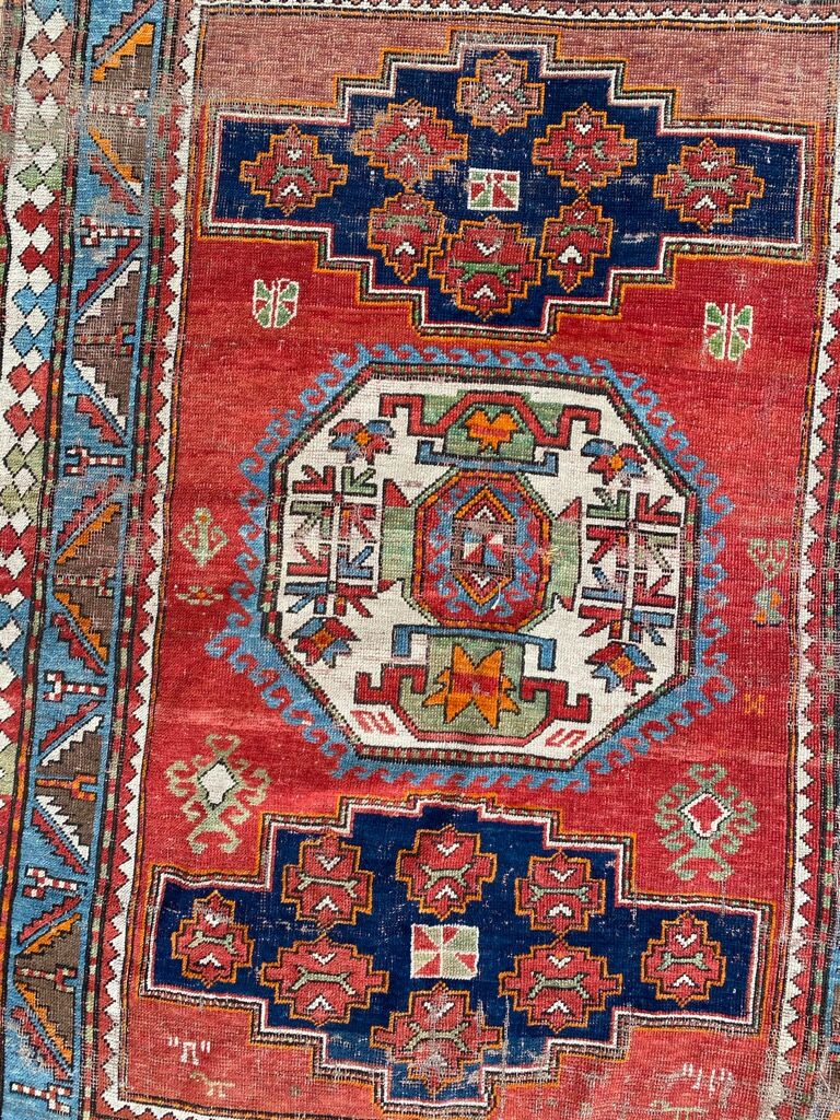 Kazak ancient Caucasian carpet 152x195 cm