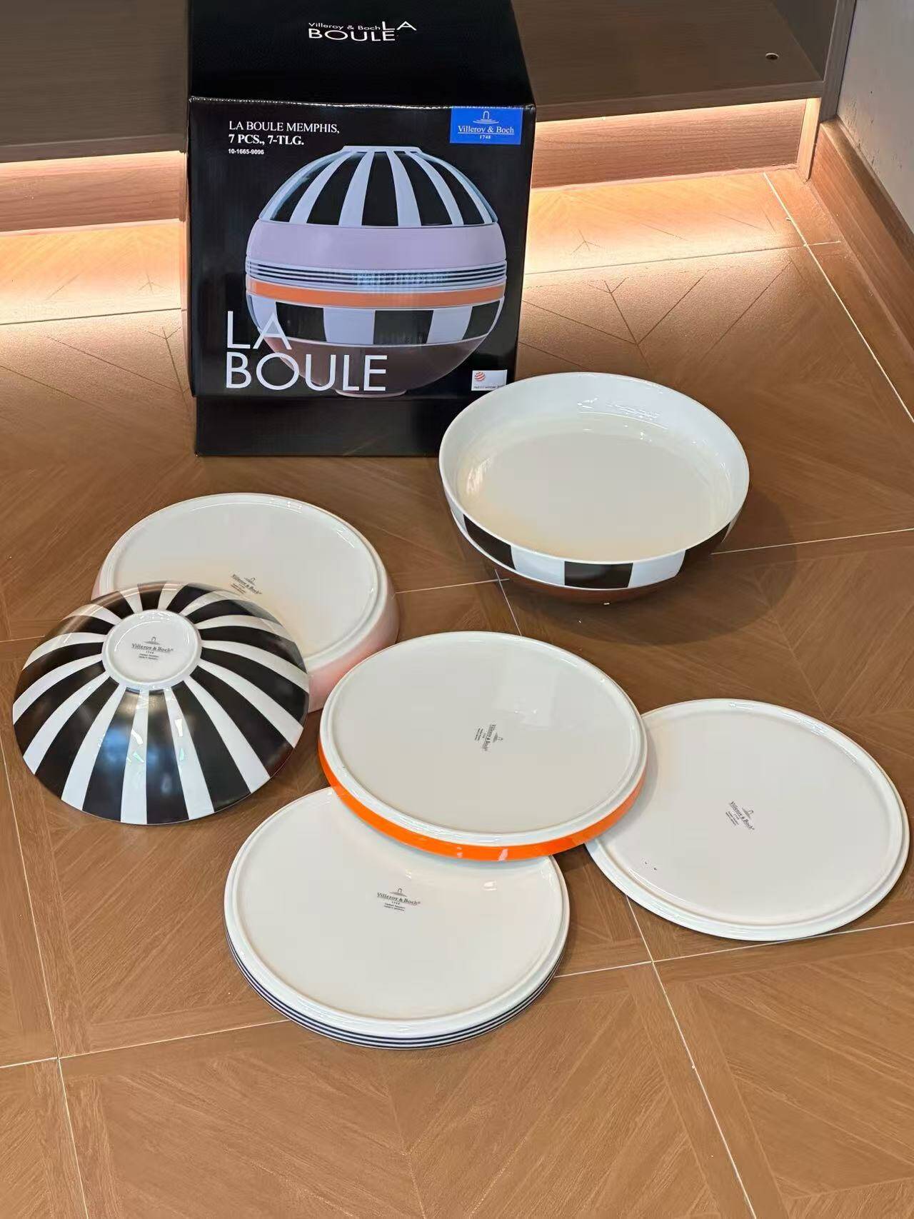 Villeroy & Boch La Boule Memphis – Service de table en porcelaine de 7 pièces