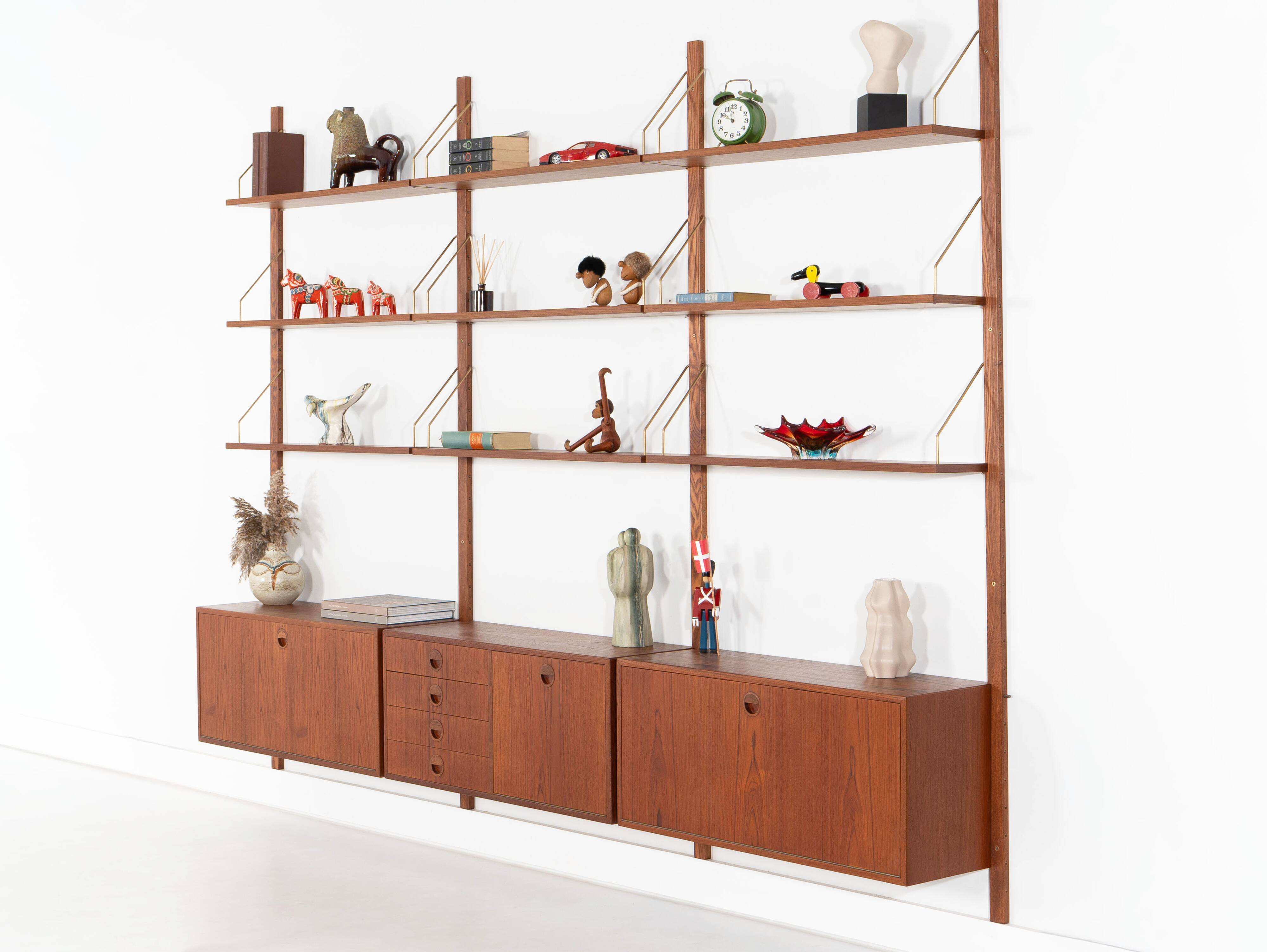 Teak modular shelving unit, Danish design, 1960s, designed by Rud Thygesen