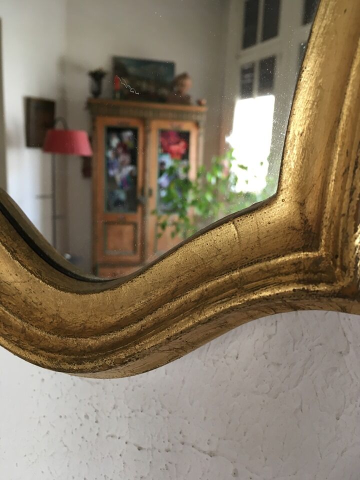 Mirror with gilded wooden frame 32 x 45cm