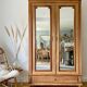 Louis XVI style cabinet in raw solid walnut
