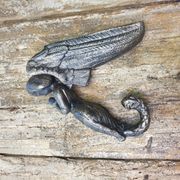 Petit heurtoir sirène ou angelot en fonte couleur bronze - xxè