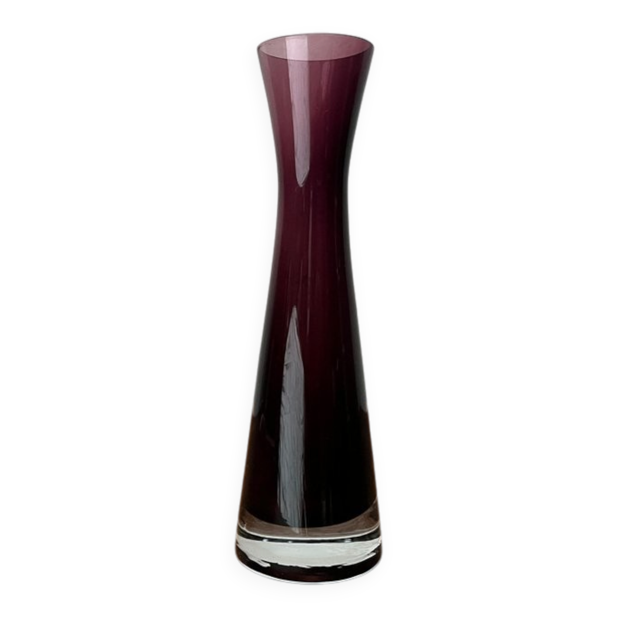 German mid-century diabolo glass vase from the 1960s.