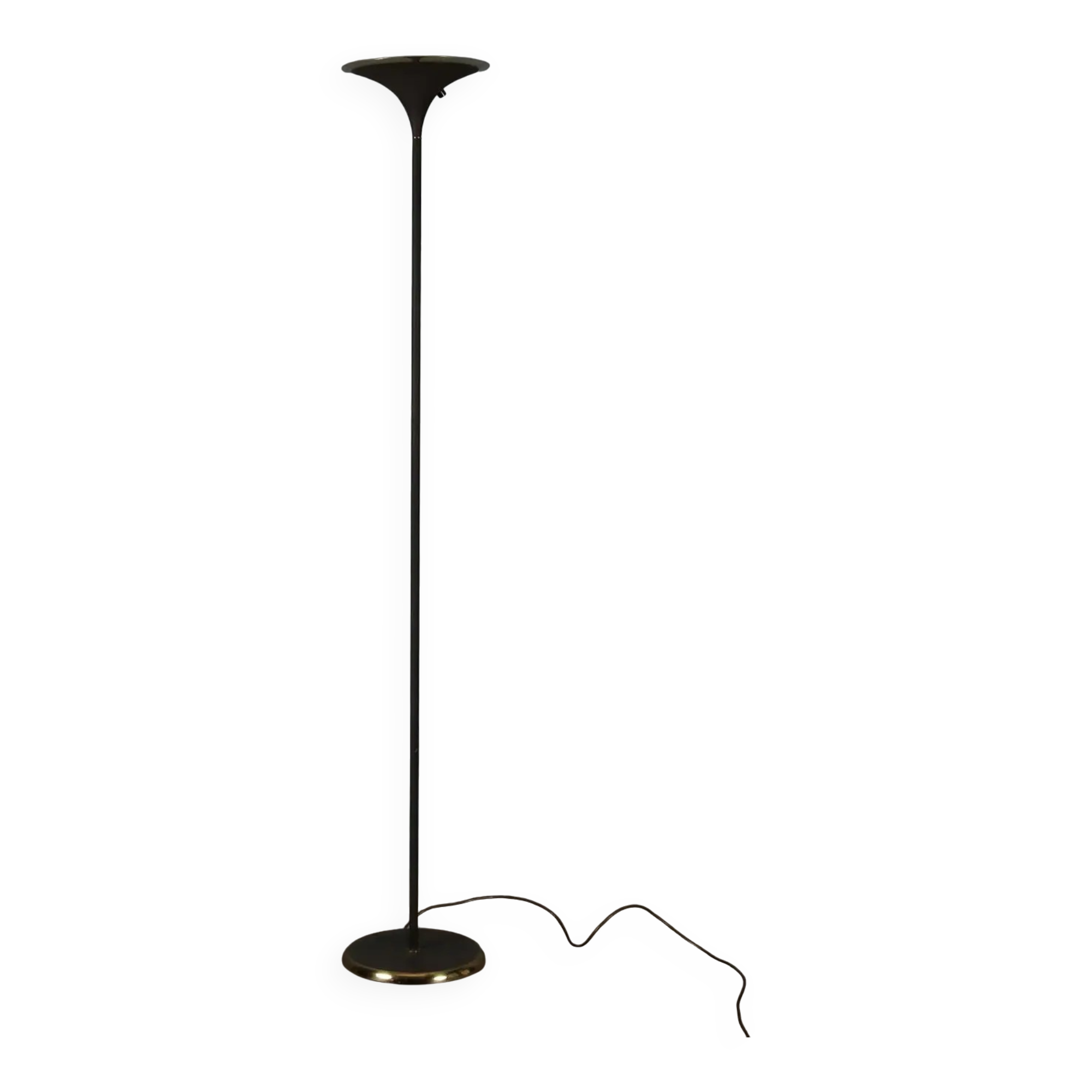 Vintage floor lamp in enamelled metal and brass, design, Italy, 1980s