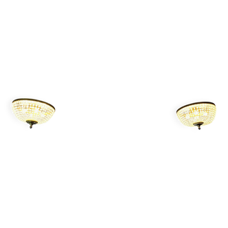 Pair of large 55cm tassel ceiling lights