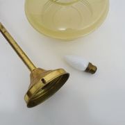 Suspension globe yellow granite, bordered gold lampshade old art deco. Year 50